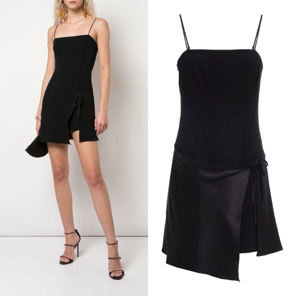 Cinq a sept Hilary crepe and silk satin faux wrap mini dress NOT TAKING OFFERS